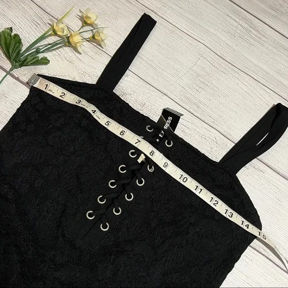 EXPRESS Black Lace-Up Bodysuit - Picture 14 of 15